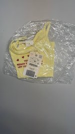 Zara ТОП В РУБЧИК С ТЕКСТОМ Yellow | 4424/712/300