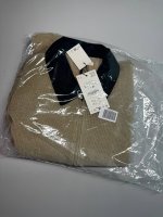 Zara ВЕЛЬВЕТОВАЯ КУРТКА С КОНТРАСТНЫМ ВОРОТНИКОМ Beige | 5063/888/450