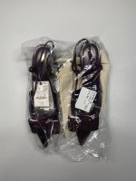 Zara ТУФЛИ-МЮЛИ НА КАБЛУКЕ С БАНТОМ Burgundy Red | 2221/610/022