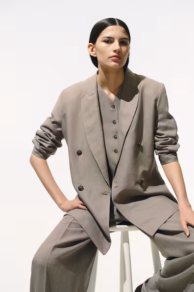BLAZER EM MISTURA DE LINHO