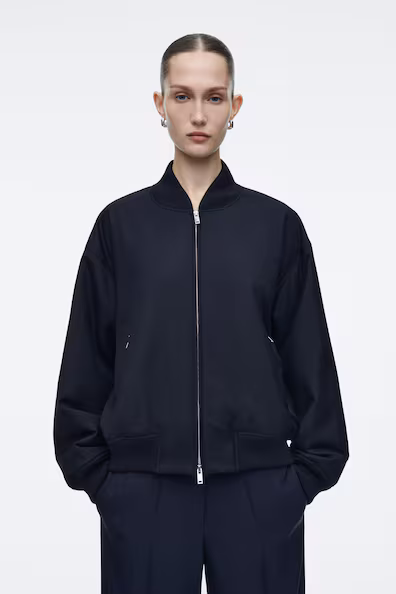 CASACO BOMBER OVERSIZED DE Lã