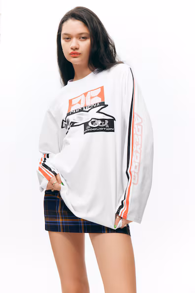 TúNICA ESTAMPADA DE MANGAS COMPRIDAS OVERSIZED