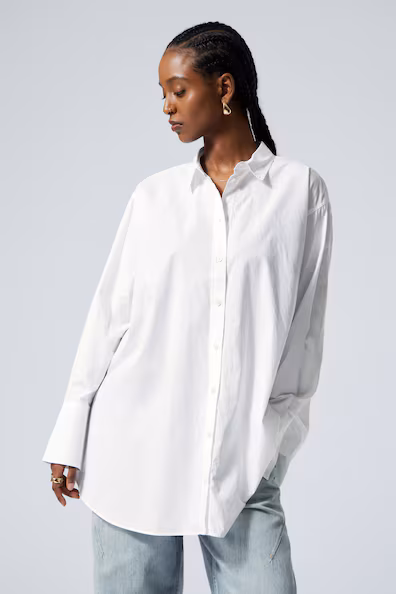 MINIVESTIDO ESTILO CAMISA DE POPELINA DE ALGODãO