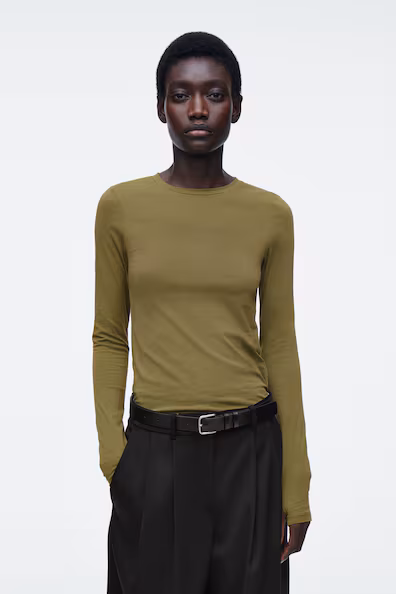 Топ с длинными рукавами SLIM FIT