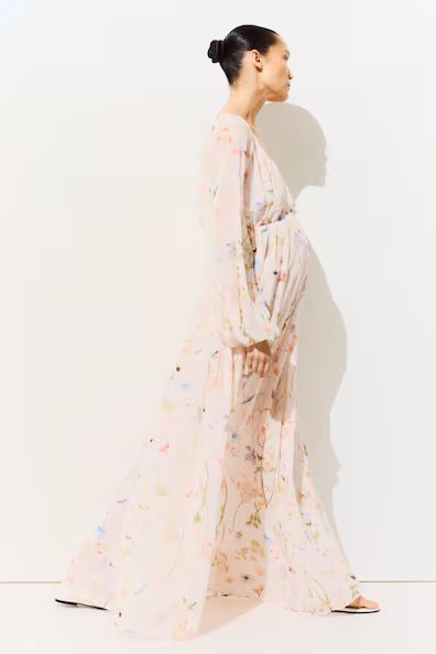 H&M платье MAXI с рукавами-батэн