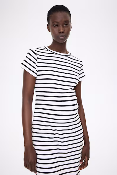 MAMA VESTIDO T-SHIRT в рубчик