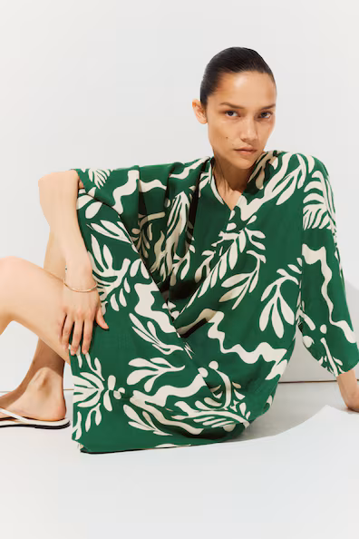 Платье H&M MAMA BEFORE & AFTER из льняно-вискозной смеси