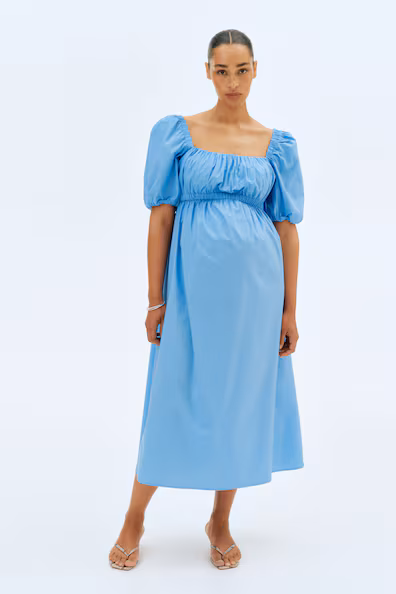 H&M платье из хлопковой вискозной поплина для беременных