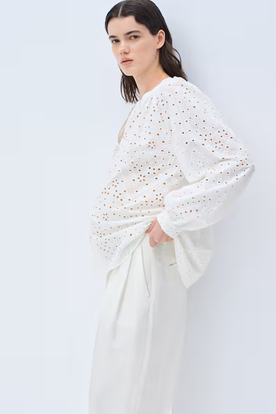 H&M MAMA блузка с английской вышивкой BEFORE & AFTER