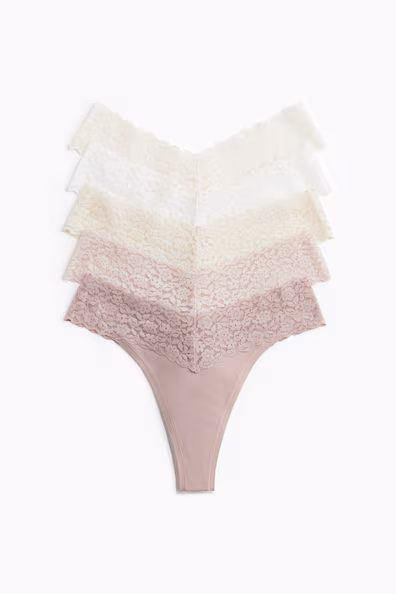 Пачка из 5 трусиков THONG из кружева