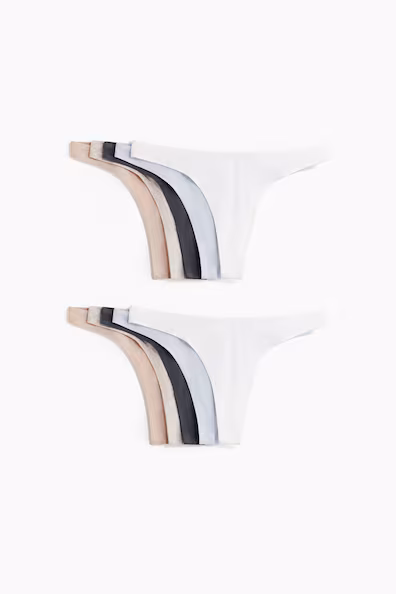 Пакет из 10 трусиков THONG из хлопка