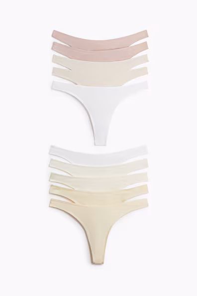 Пакет из 10 трусиков THONG из хлопка