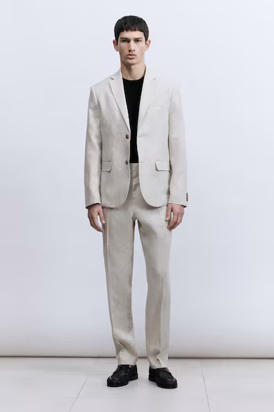 Брюки костюмные из льна SLIM FIT