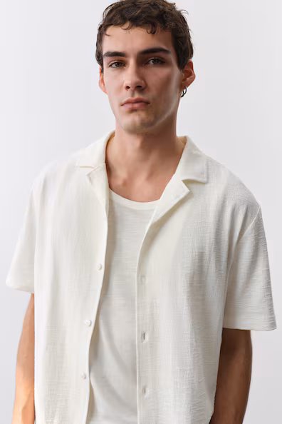 Рубашка курортного стиля из джерси REGULAR FIT