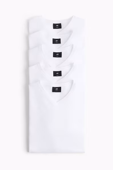 Пачка из 5 футболок SLIM FIT с V-образным вырезом