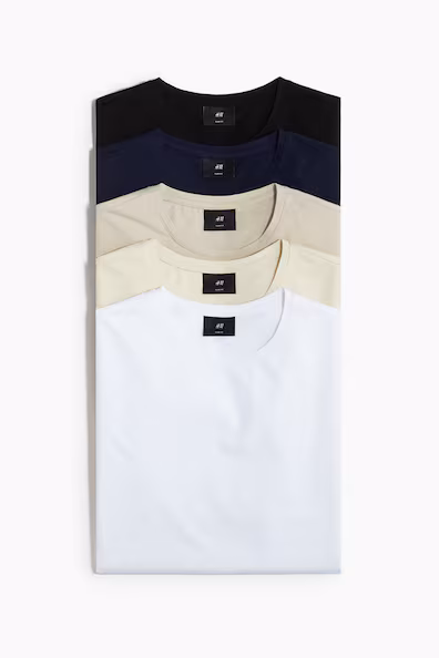 PACK DE 5 T-SHIRTS SLIM FIT