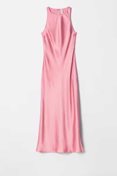 VESTIDO CURTO DE CETIM SEM MANGAS