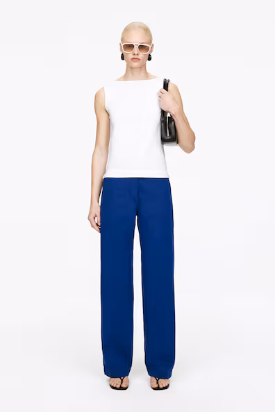 COTTON-LINEN CHINO TROUSERS