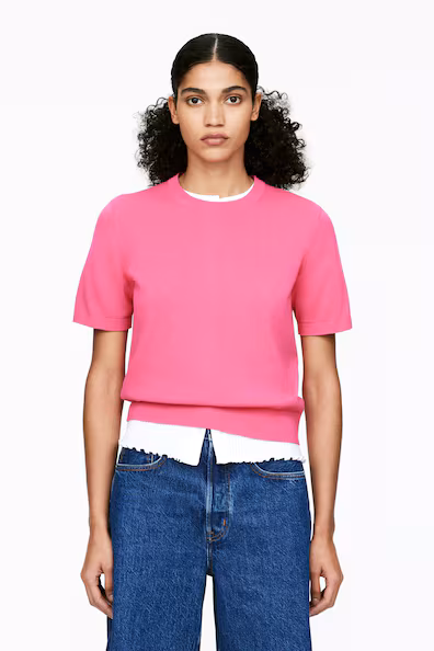 CAMISOLA DE MALHA DE MANGA CURTA