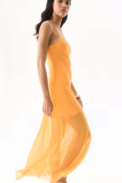 VESTIDO DE ALçAS EM MESH