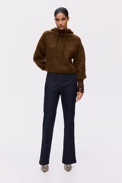 Джинсы с высокой посадкой расклешенные- Заказать в России