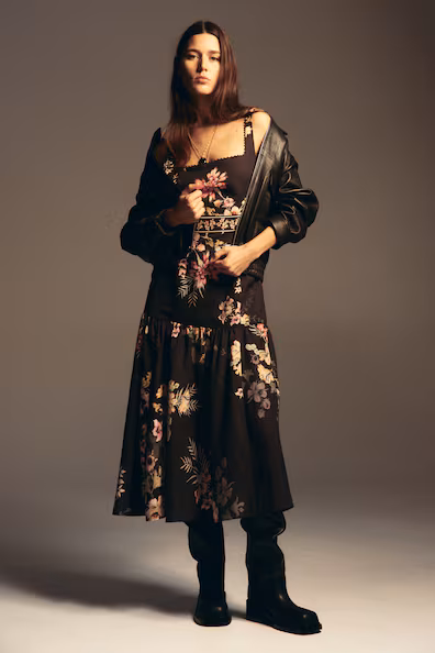 Платье из смеси льна- Заказать в России