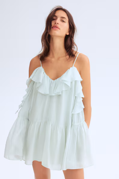 Платье из органзы с оборкой- Заказать в России