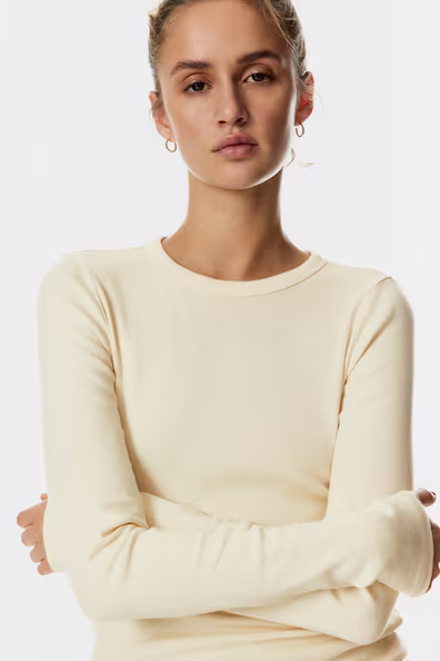 Свитер с длинными рукавами из джерси