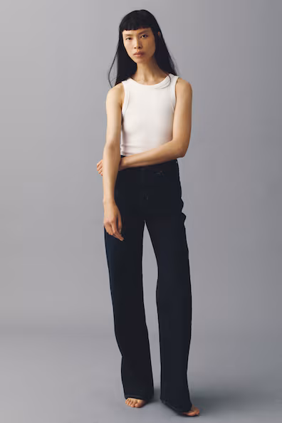 Джинсы широкие с высокой посадкой H&M- Заказать в России