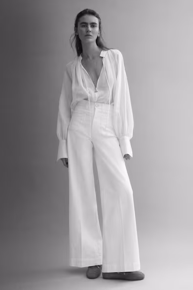 Джинсы широкие и высокие H&M