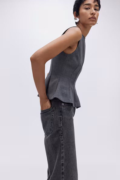 Широкие джинсы с высокой талией