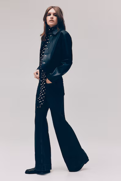 Джинсы широкие высокие H&M