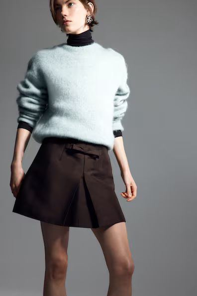 Юбка-мини с бантом- Заказать в России