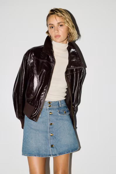 Джинсовая мини-юбка в стиле A-LINE- Заказать в России