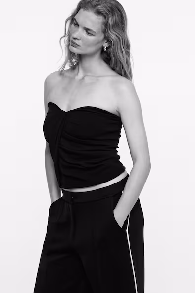 Топ на одно плечо с драпировкой из интерлока- Заказать в России