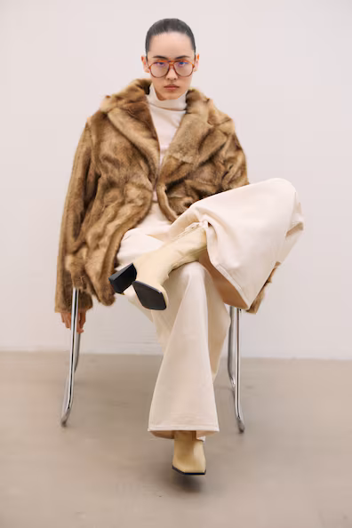 Ботильоны на платформе с мехом у щиколотки- Заказать в России