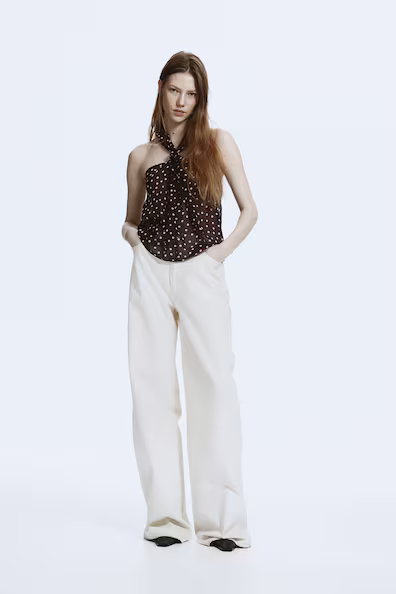 Топ с галтерным вырезом из шифона- Заказать в России