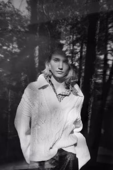 Свитер с Tорцованным воротником- Заказать в России