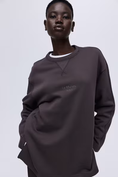 Свитшот с текстовым принтом- Заказать в России