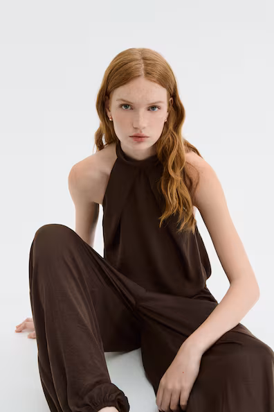 Топ с галстуком из атласа- Заказать в России