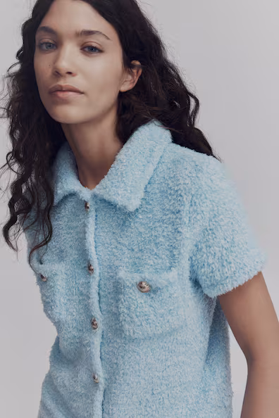 Куртка с короткими рукавами из меха