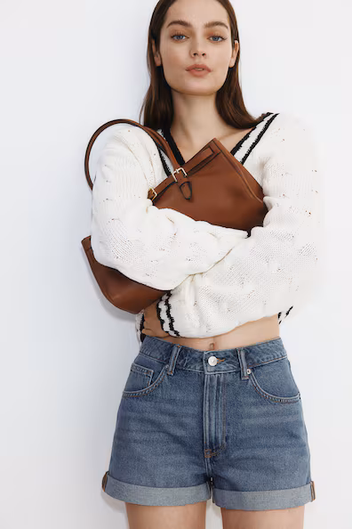 Джинсовые шорты HIGH RISE- Заказать в России