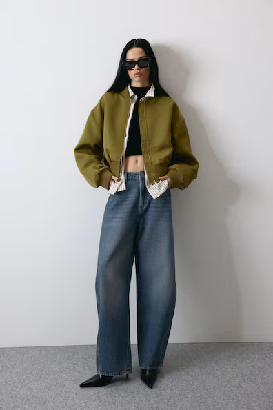 Джинсы BARREL LEG HIGH WAIST- Заказать в России