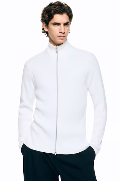 Узкая свитерная куртка в рубчик SLIM FIT- Заказать в России