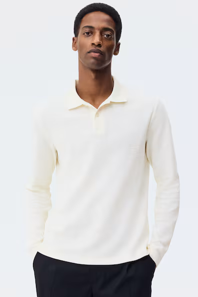 Поло с длинными рукавами и утонченной посадкой- Заказать в России