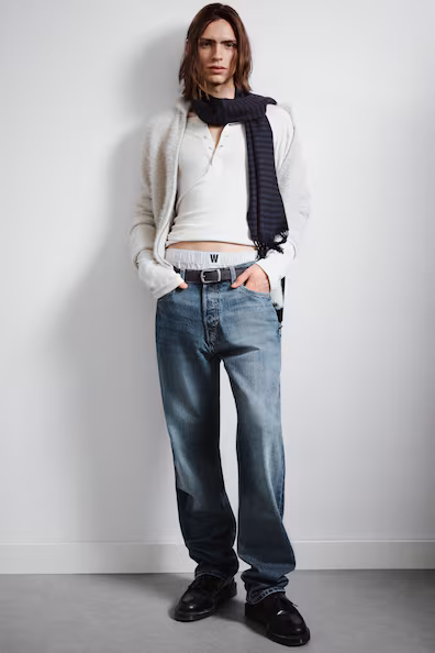 Джинсы SPACE с средней посадкой и свободной прямой ногой- Заказать в России