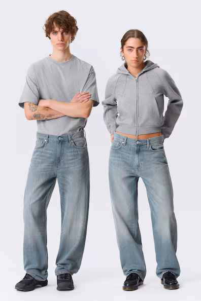 Джинсы GALAXY с средней посадкой и широкой прямой ногой- Заказать в России