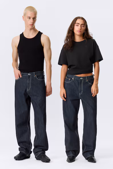 Джинсы GALAXY средней посадки и широким прямым кроем