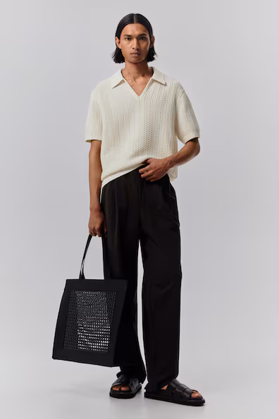 Поло из вязаной ткани с текстурой REGULAR FIT- Заказать в России