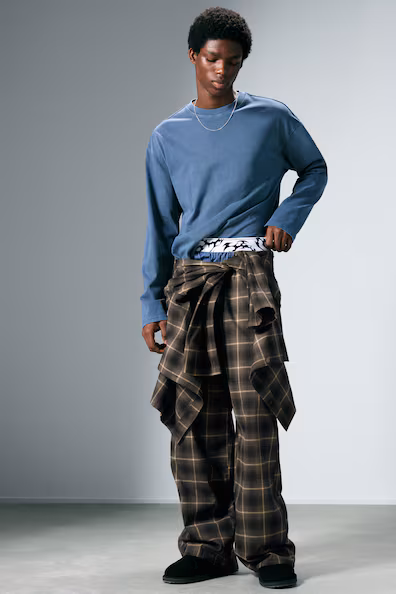 Пижамные брюки из фланели комфортного покроя